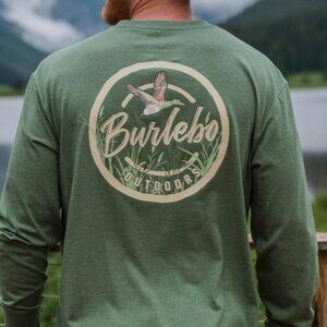 BURLEBO Outdoors Circle  Long Sleeve in Heather Olive